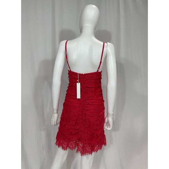 For Love & Lemons 'Della' Red Rosette Mini Dress Size 1X - NWT - Picture 3 of 5